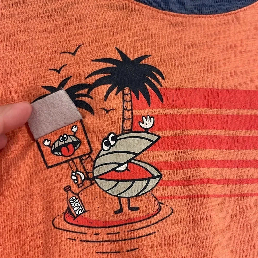 BABY GAP Toddler 2T Island Ocean Graphic Tee Short Sleeve Cotton Orange Navy